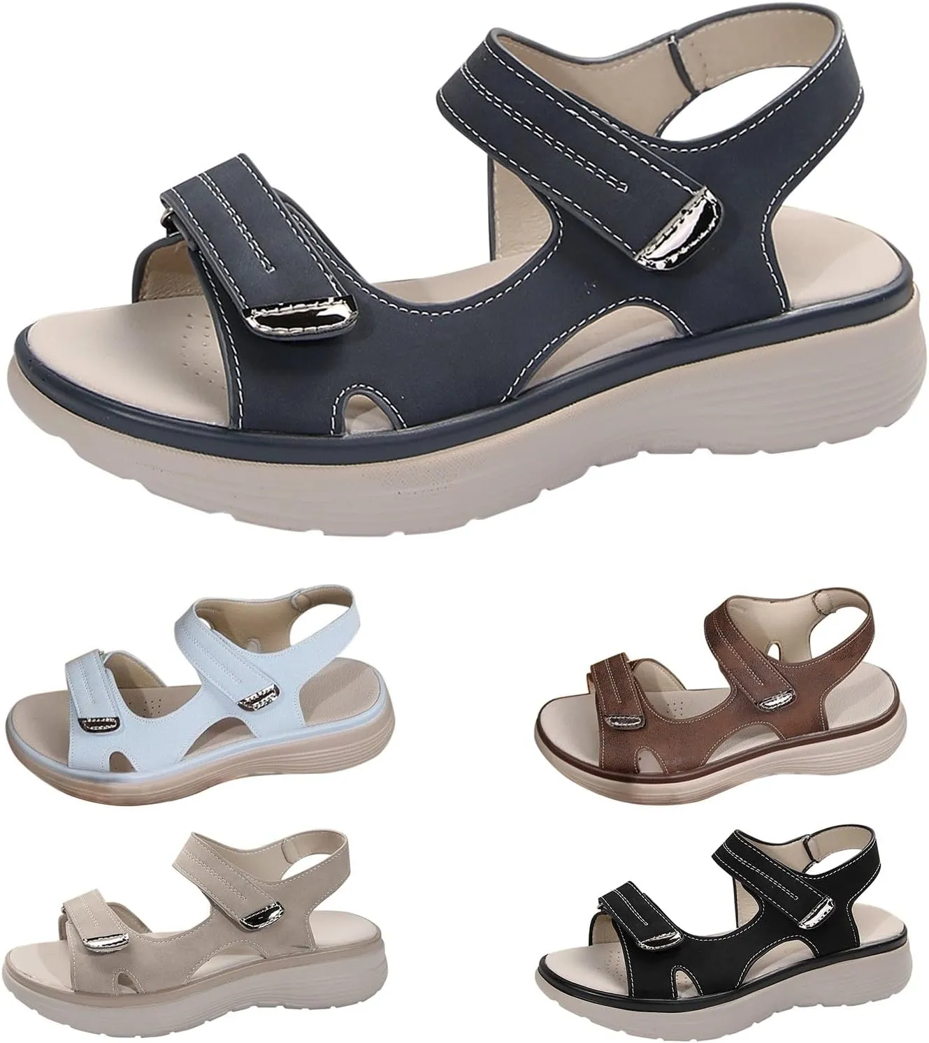 Women's Orthopedic Sport Sandals with Arch Support Soft Cushion Comfortable Walking Sandal Wide Width Dress Orthotic Sport Shoes