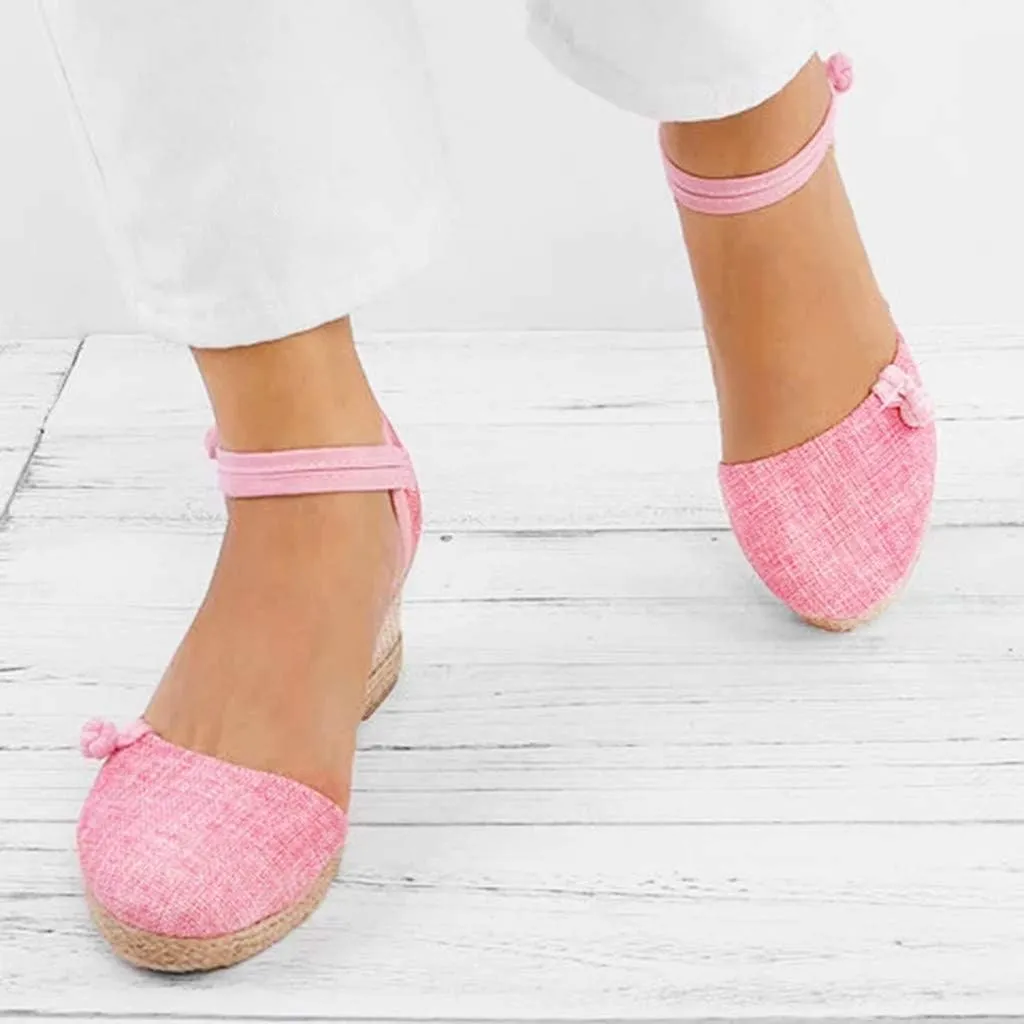 Women's Sandals 2025 Closed Toe Slingback Wedge Sandals with Adjustable Buckle Strap Breathable Espadrille Platform Cushioned Insole for All-Day Comfort Summer Beach Casual Walking Shoes 2025