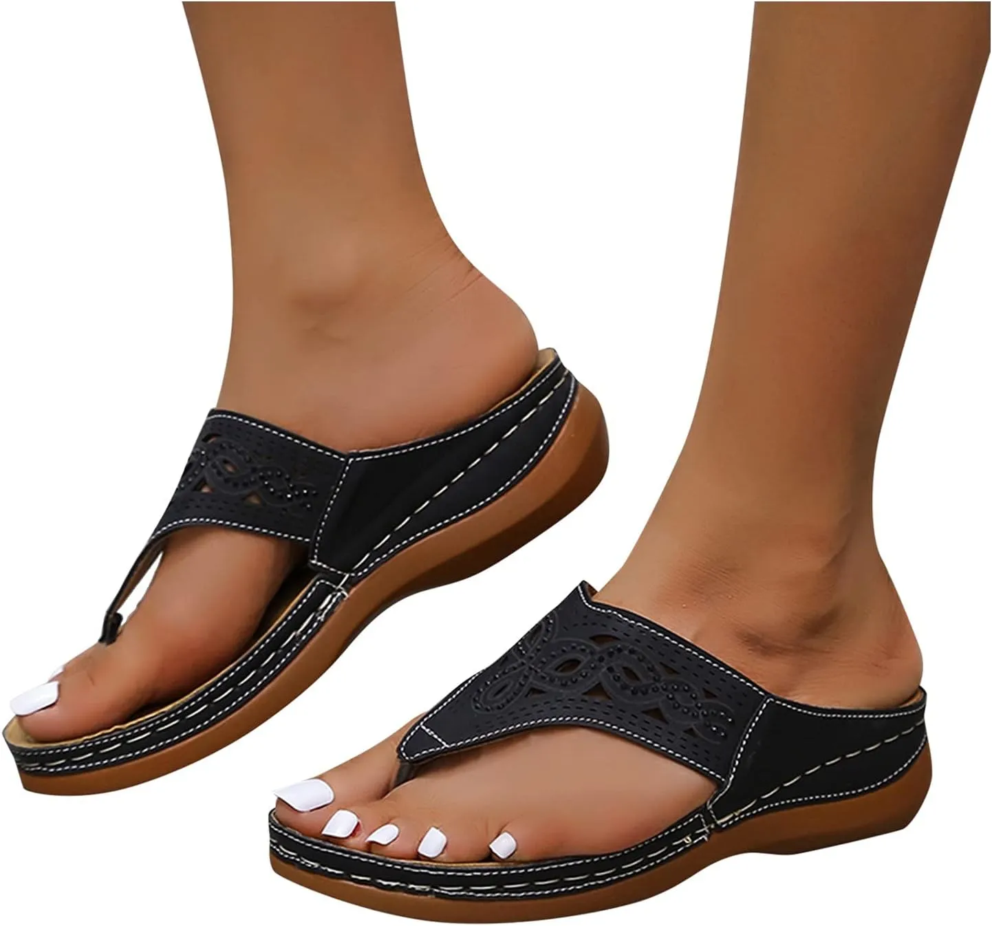 Women's Sandals Comfortable Open Toe Wedge Sandals Orthopedic Sandals for Women Summer Flip Flops Walking Shoes