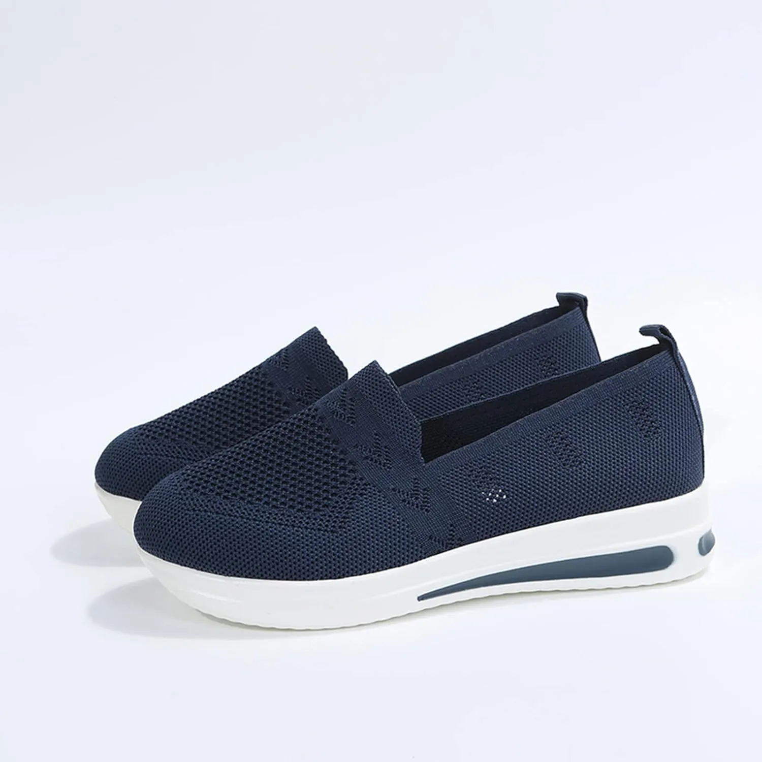 Women's Woven Breathable Soft Sole Orthopedic Shoes Go Walking Slip on Running Shoes Slip On Sneakers with Arch Support