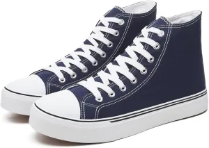 yageyan Mens High Top Canvas Sneakers Fashion Lace up Walking Shoes Casual Classic